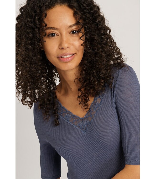 Hanro Woolen Lace Shirt Nightshade (070972)