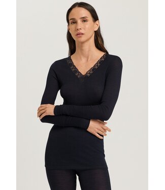 Woolen Lace Long Sleeve Shirt Black (NEW TREND)