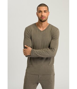 Casuals  Long Sleeve Shirt V-Neck Dark Elmwood Melange (NEW TREND)