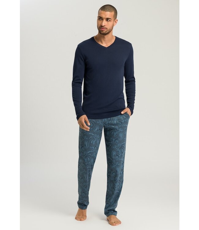 Hanro Night & Day Long Pajama Aqua Paisley (SALE)