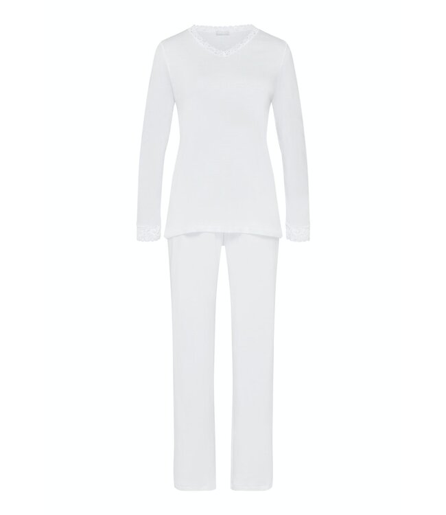 Hanro Moments Long Sleeve Pajama White (077041)