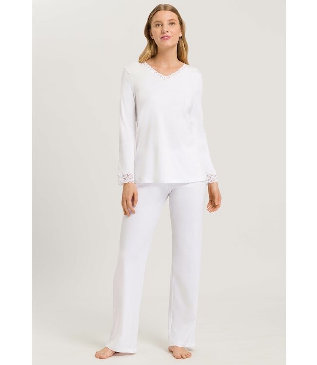 Hanro Moments Long Sleeve Pajama White (077041)