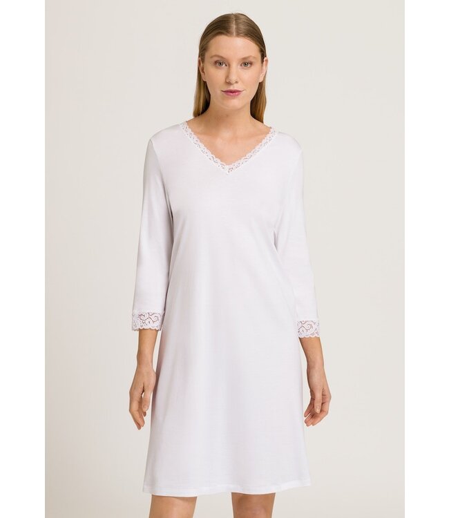 Hanro Moments 3/4 Sleeve Nightdress White (NEW BASIC)