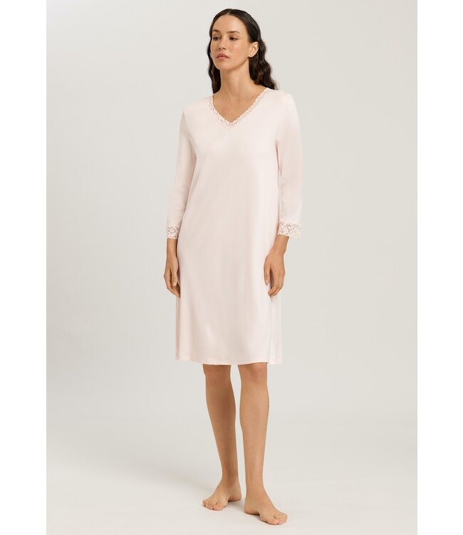Hanro Moments 3/4 Sleeve Nightdress Chrystal Pink (077162)