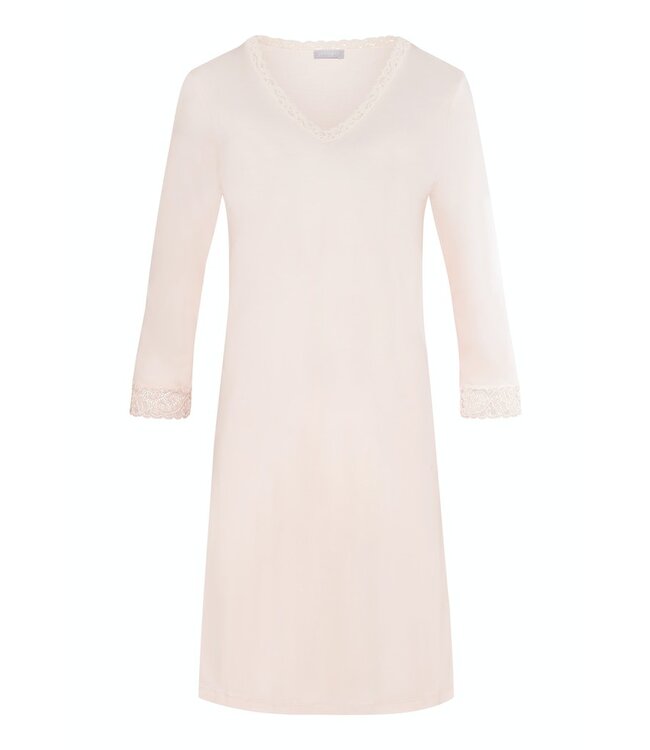Hanro Moments 3/4 Sleeve Nightdress Chrystal Pink (077162)