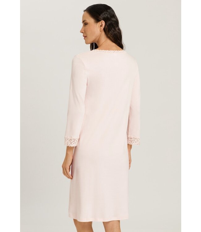 Hanro Moments 3/4 Sleeve Nightdress Chrystal Pink (077162)