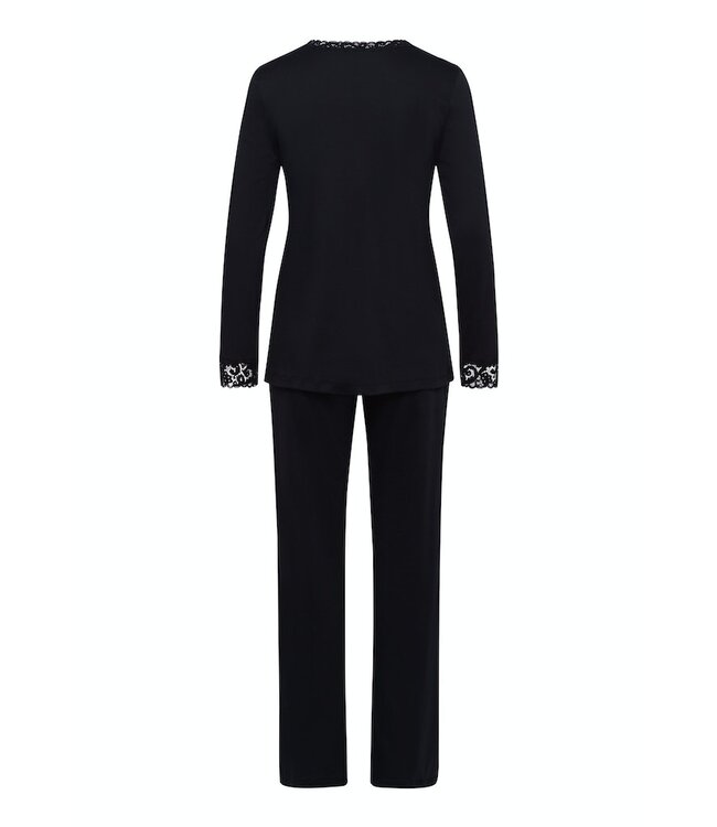 Hanro Moments Long Sleeve Pajama Black (077041)