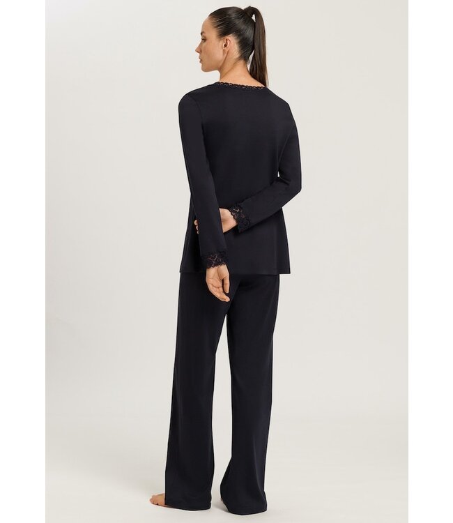 Hanro Moments Long Sleeve Pajama Black (077041)