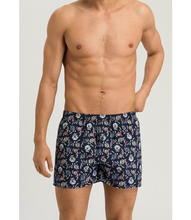 Fancy Woven Boxer Navy Botany Print