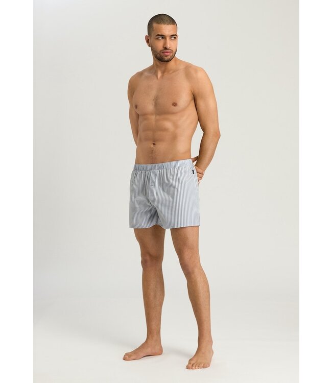 Hanro Fancy Woven Boxer Light Grey Stripe (074013)