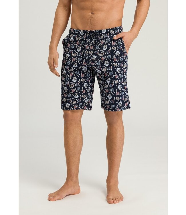 Hanro Night & Day Short Pants Navy Botany Print (075513)