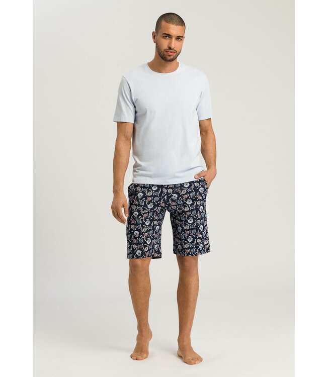 Hanro Night & Day Short Pants Navy Botany Print (075513)
