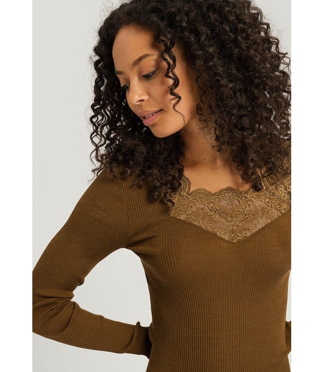 Hanro Ellis Long Sleeve Shirt Gingerbread (070966)