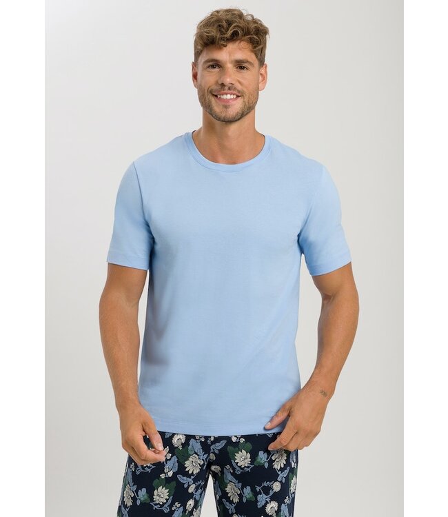 Hanro Living Short Sleeve Shirt Placid Blue  (075050)