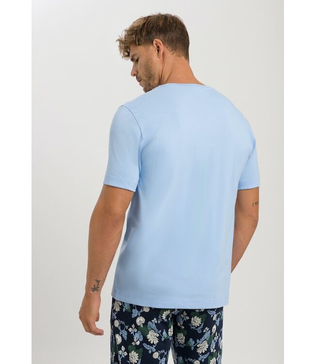 Hanro Living Short Sleeve Shirt Placid Blue  (075050)