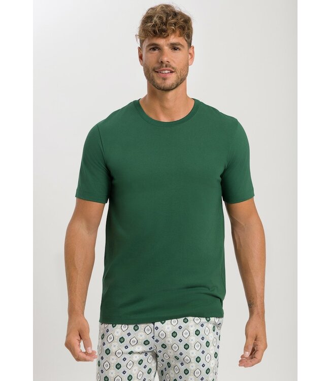 Hanro Living Short Sleeve Shirts Leaf Green  (075050)