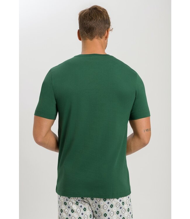 Hanro Living Short Sleeve Shirts Leaf Green  (075050)