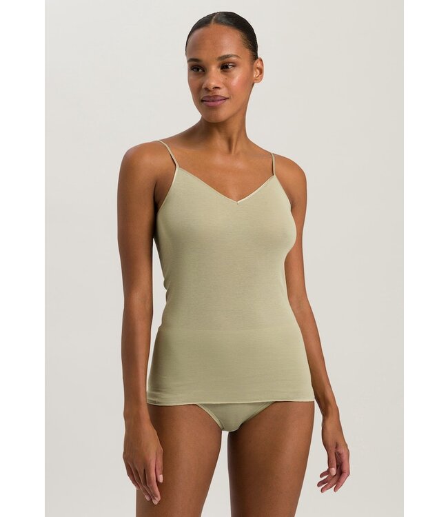 Cotton Seamless Spaghetti Top Moss Green (NEW TREND)