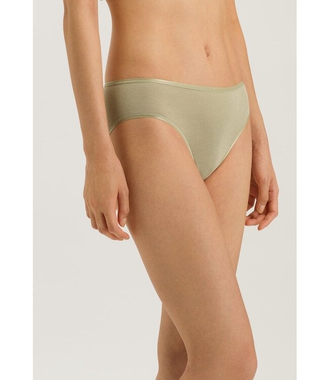 Hanro Cotton Seamless Midi Briefs Moss Green