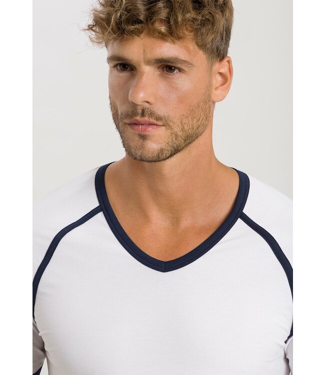 Hanro Pierre Short Sleeve Shirt V-Neck White (073213)