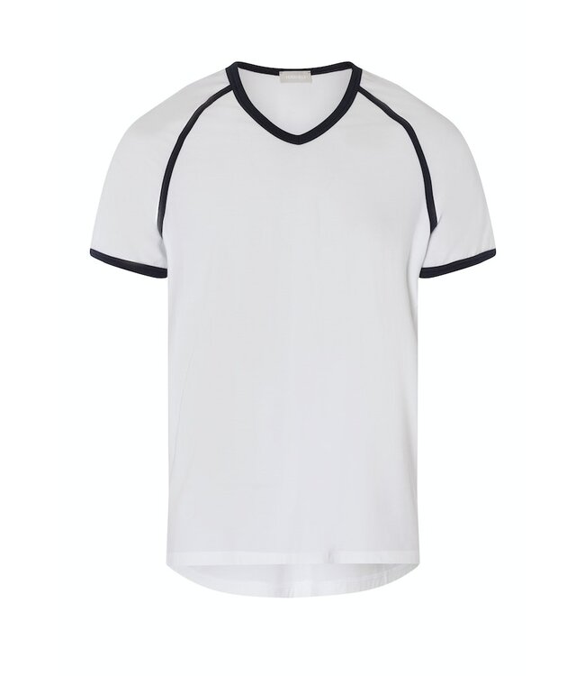 Hanro Pierre Short Sleeve Shirt V-Neck White (073213)