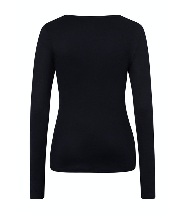 Hanro Ultralight Long Sleeve Shirt Black (071829/071347)