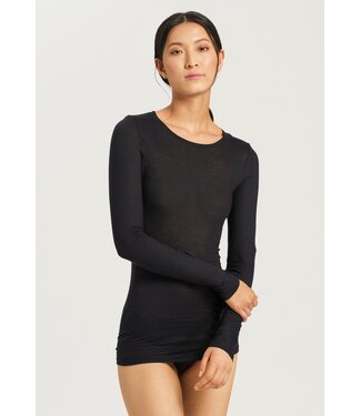Hanro Ultralight Long Sleeve Shirt Black (NEW BASIC)