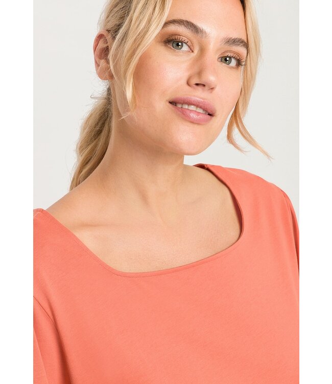 Hanro Natural Short Sleeve Shirt Apricot Brandy (078807)