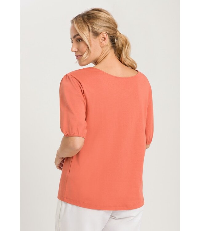 Hanro Natural Short Sleeve Shirt Apricot Brandy (078807)