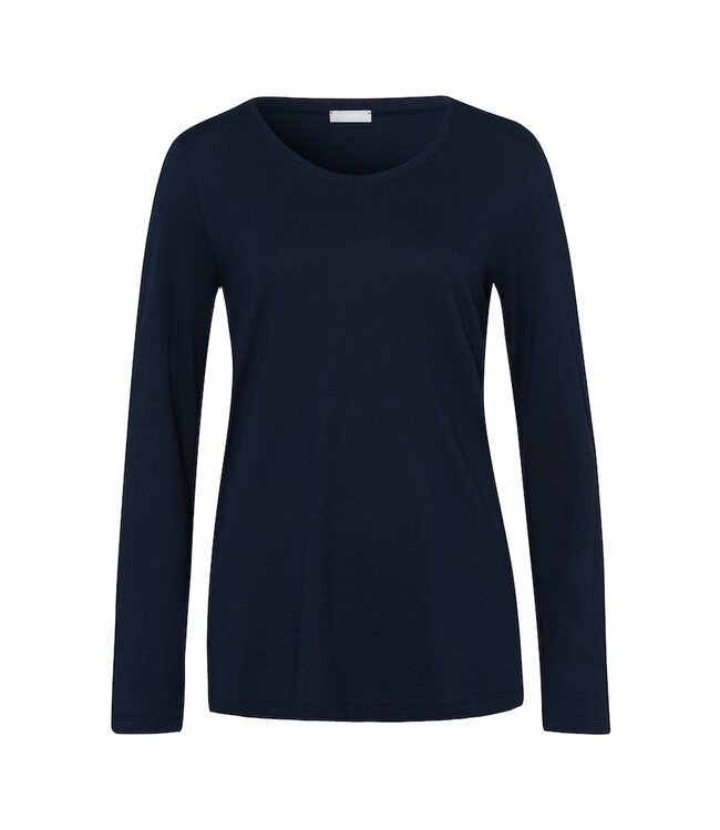 Hanro Sleep & Lounge Long Sleeve Shirt Deep Navy (077844)