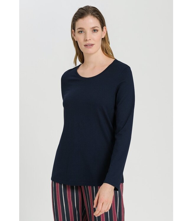 Hanro Sleep & Lounge Long Sleeve Shirt Deep Navy