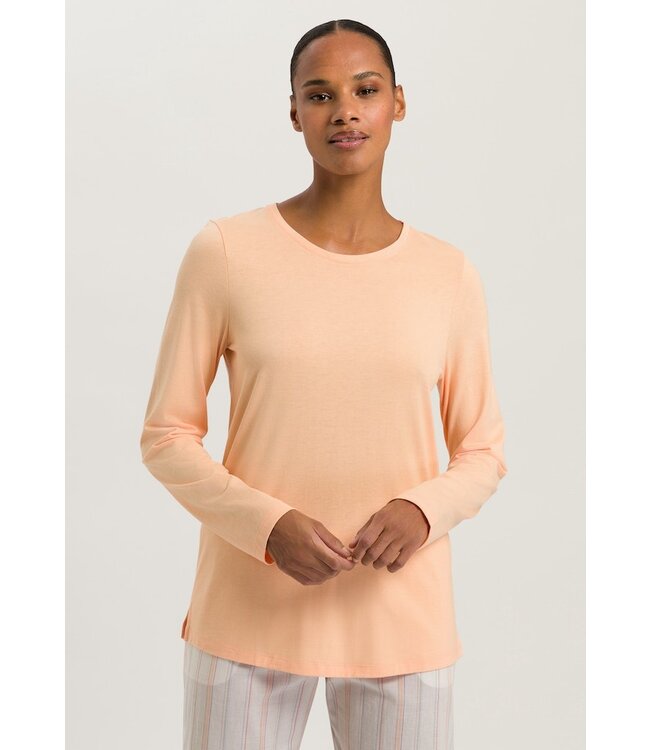 Hanro Sleep & Lounge Long Sleeve Shirt Peach Nougat