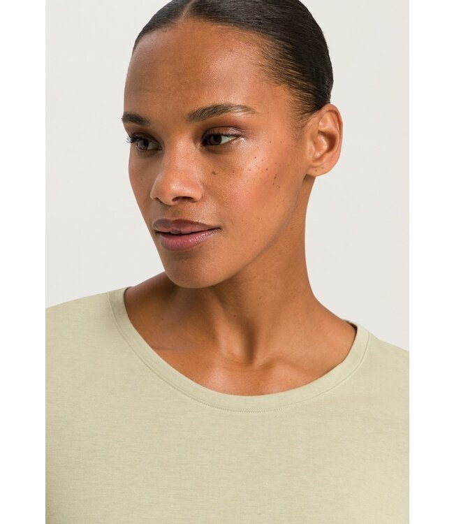 Hanro Sleep & Lounge Long Sleeve Shirt Moss Green (077844)