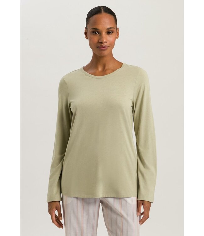 Hanro Sleep & Lounge Long Sleeve Shirt Moss Green (077844)