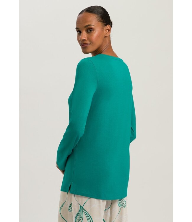Hanro Sleep & Lounge Long Sleeve Shirt Peacock (077844)