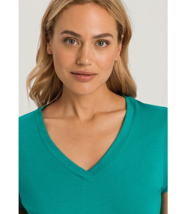 Hanro Sleep & Lounge Short Sleeve Shirt Peacock (077876)