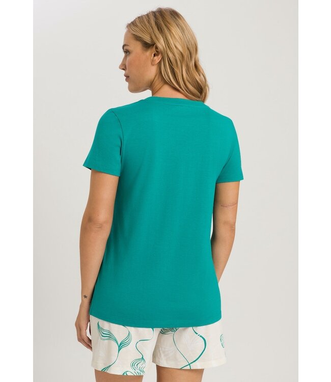 Hanro Sleep & Lounge Short Sleeve Shirt Peacock (077876)