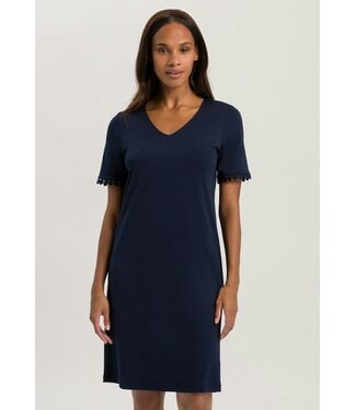 Hanro Rosa Short Sleeve Nightdress Deep Navy