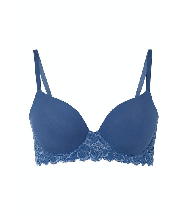 Hanro Moments Lace Cup Padded Bra True Navy (071503)