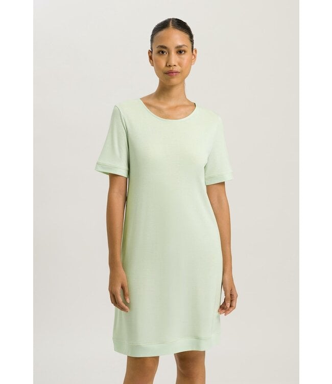 Hanro Natural Comfort Short Sleeve Nightdress Green Tea