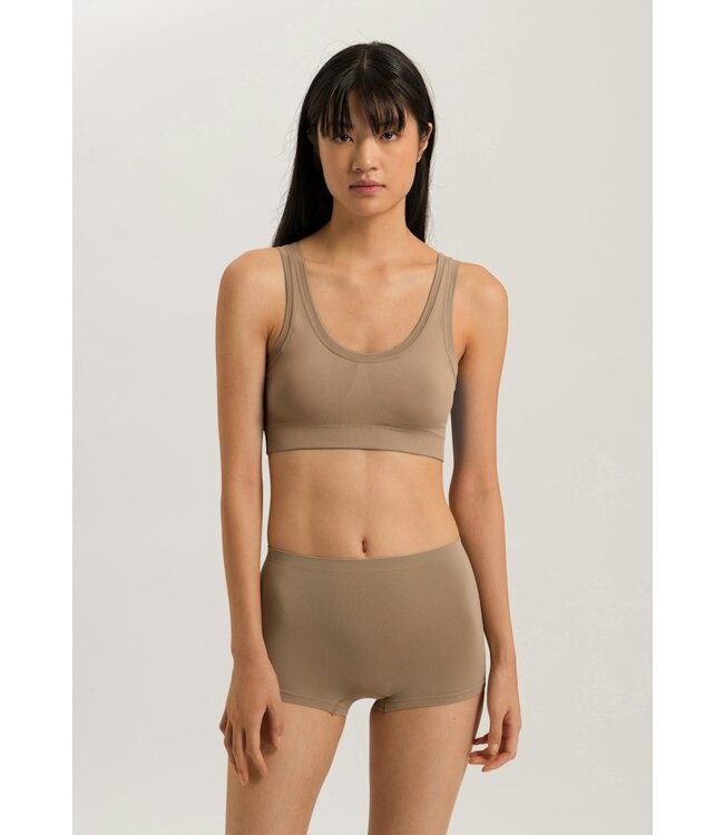 Touch Feeling Crop Top Padded Deep Taupe (NEW TREND)