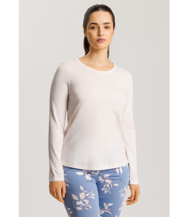 Hanro Sleep & Lounge Long Sleeve Shirt Rose Cream (074844)