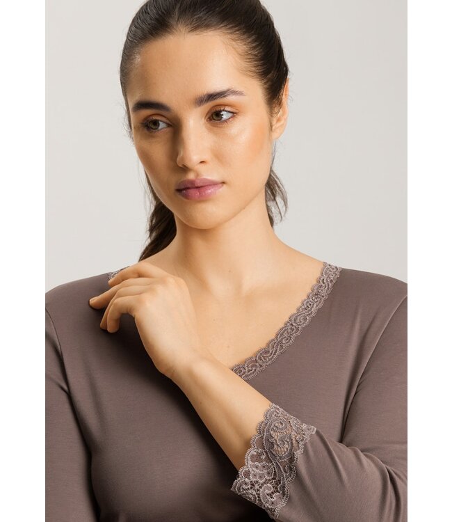 Hanro Moments 3/4 Sleeve Nightdress Stonewash (077162)