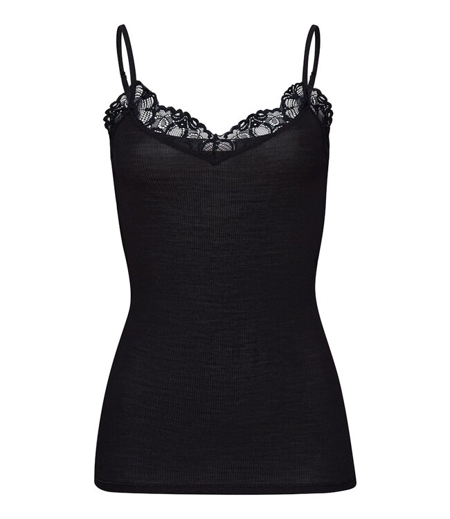 Hanro Woolen Lace Spaghetti Top Black (070911)