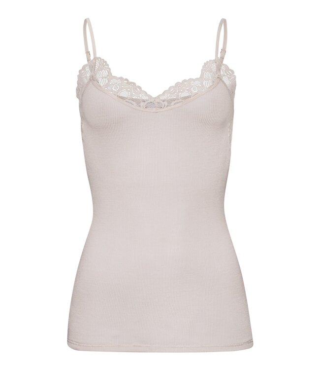 Hanro Woolen Lace Spaghetti Top Pumice (070911)