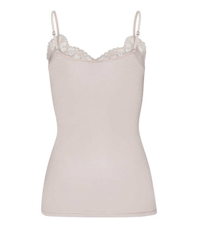 Hanro Woolen Lace Spaghetti Top Pumice (070911)
