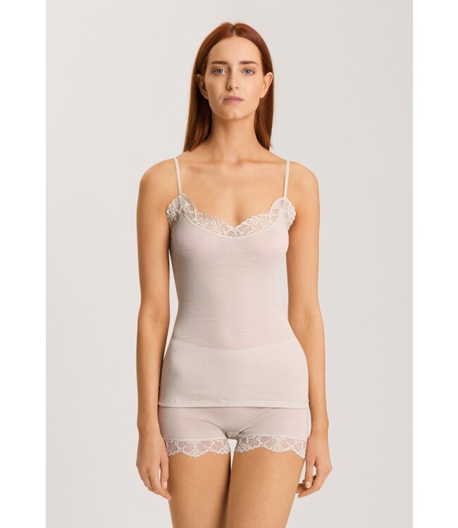 Hanro Woolen Lace Spaghetti Top Pumice (070911)