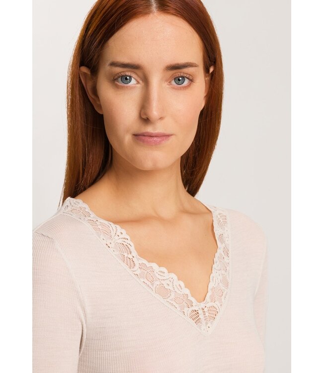Hanro Woolen Lace Shirt Pumice (070913)