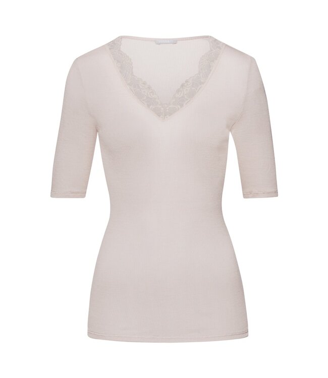 Hanro Woolen Lace Shirt Pumice (070913)
