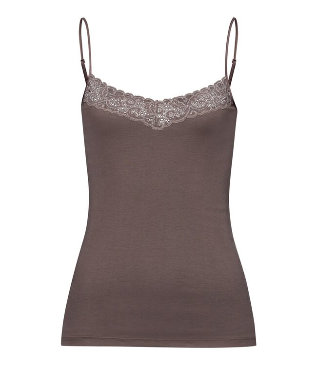 Hanro Moments Spaghetti Top V-Neck Stonewash (071485)